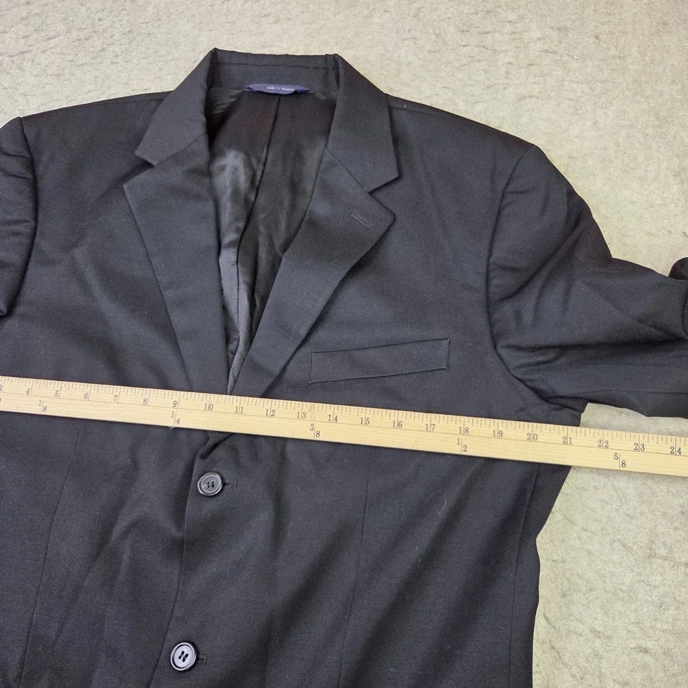 J Crew Suit Jacket Wool Mens 42L Black 3 Button Blazer Business